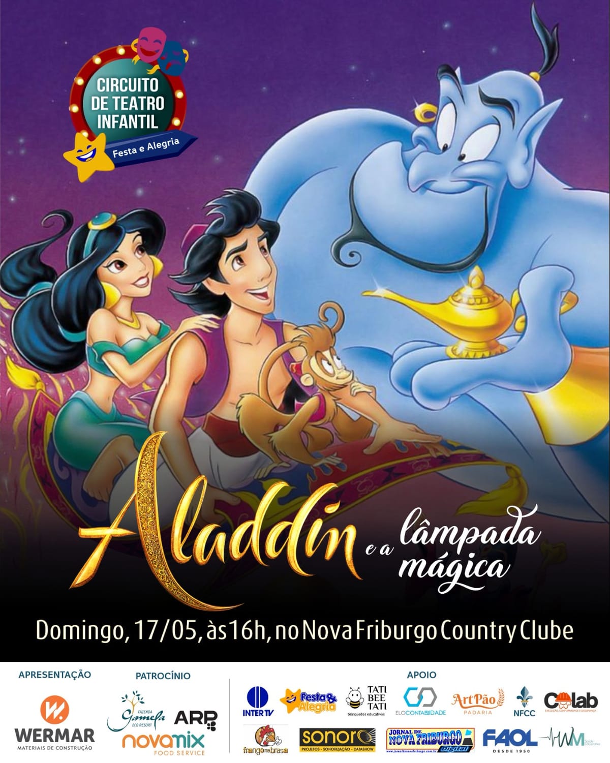 UMA VIAGEM MÁGICA: ALADIM CHEGA AO TEATRO DO COUNTRY!