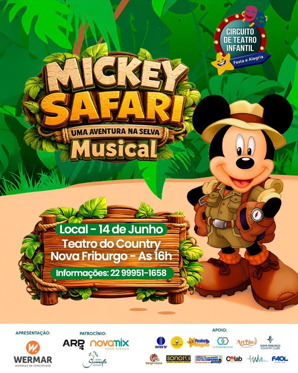 Teatro do Country recebe espetáculo infantil no dia 14 de junho