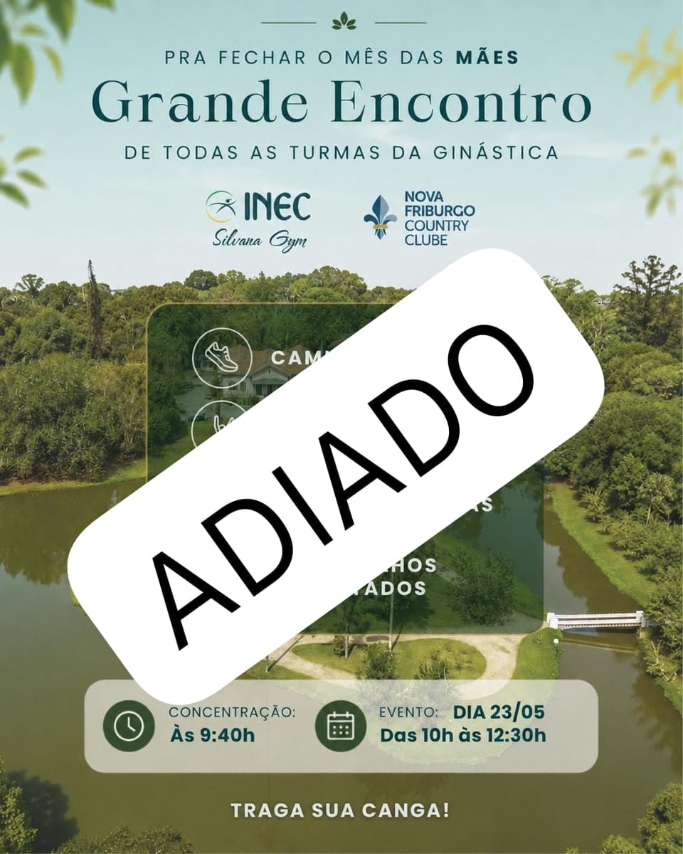 Encontro das turmas da ginástica será remarcado