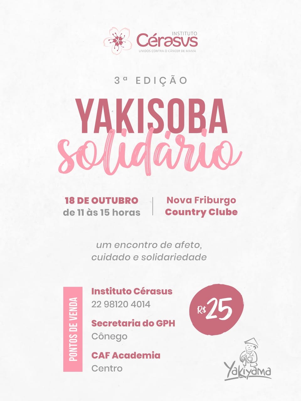 Yakisoba Solidário une gastronomia e apoio ao Outubro Rosa